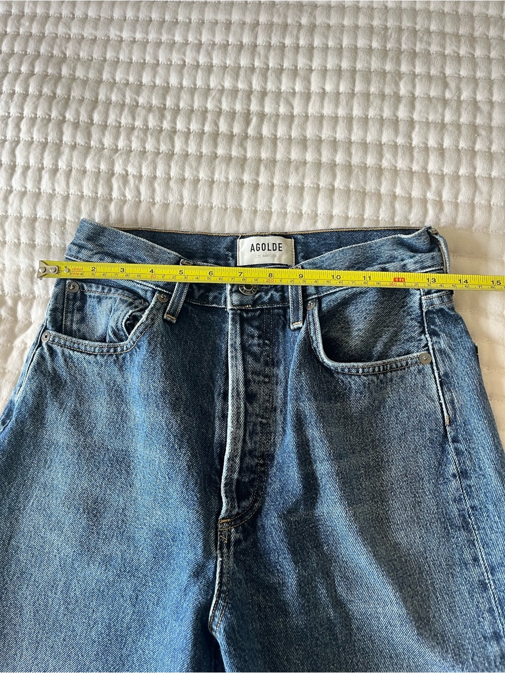 Agolde Women's 90s Pinch Waist Straight Leg Jeans in Dark Blue Denim 24 - Picture 6 of 8
